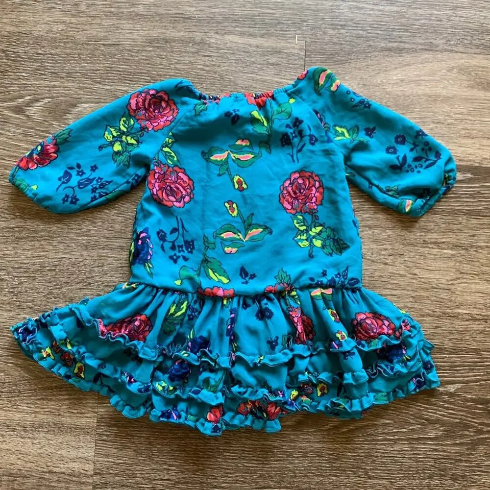 Osh Kosh B'Gosh Turquoise Floral OshKosh Dress 2T